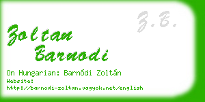 zoltan barnodi business card