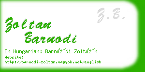 zoltan barnodi business card